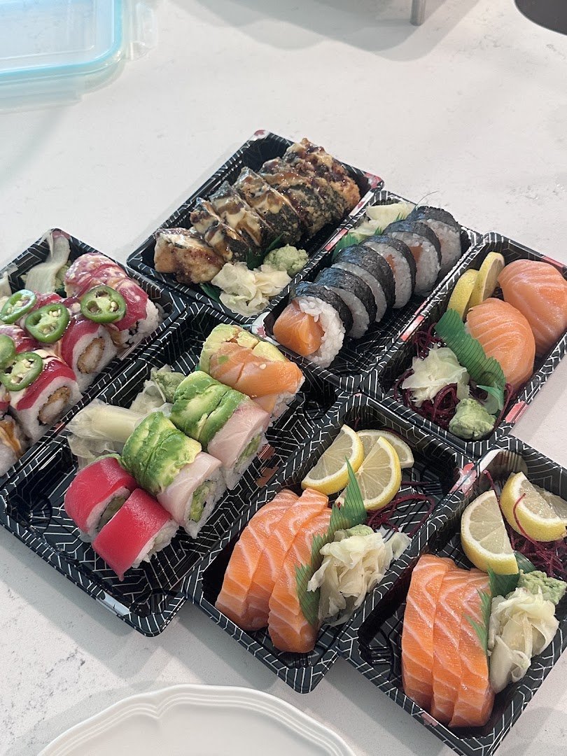 Japanese dishes arranged on a table.